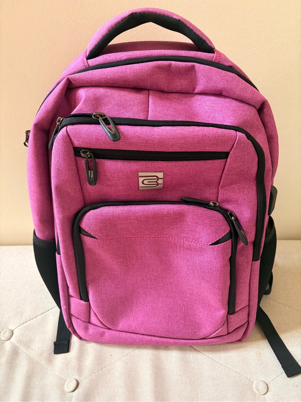 Bruno Cavalli Pink Everyday Backpack - Durable Travel & Work Bag